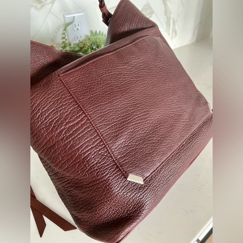 All Saints Burgundy Leather Vincent North Tote Bag - Picture 12 of 13